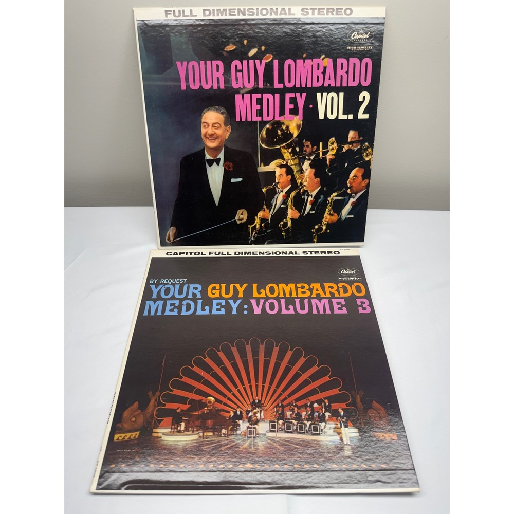 Guy Lombardo Medley Vol 2 & 3 Vinyl LP Record Lot Capitol Stereo ST-1244 ST-1598